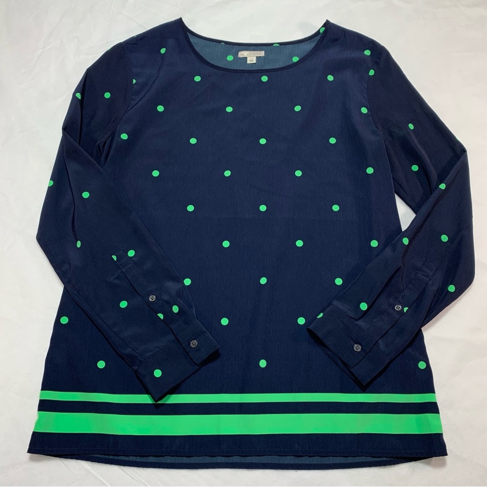 Gap Womens Long Sleeve Polka Dot Blue Dress Size S/P